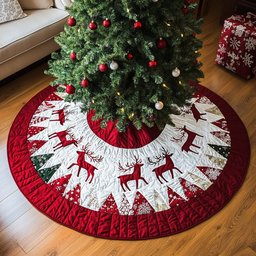 Prancer Parade Christmas Tree Skirt - Made to Order TREEK101