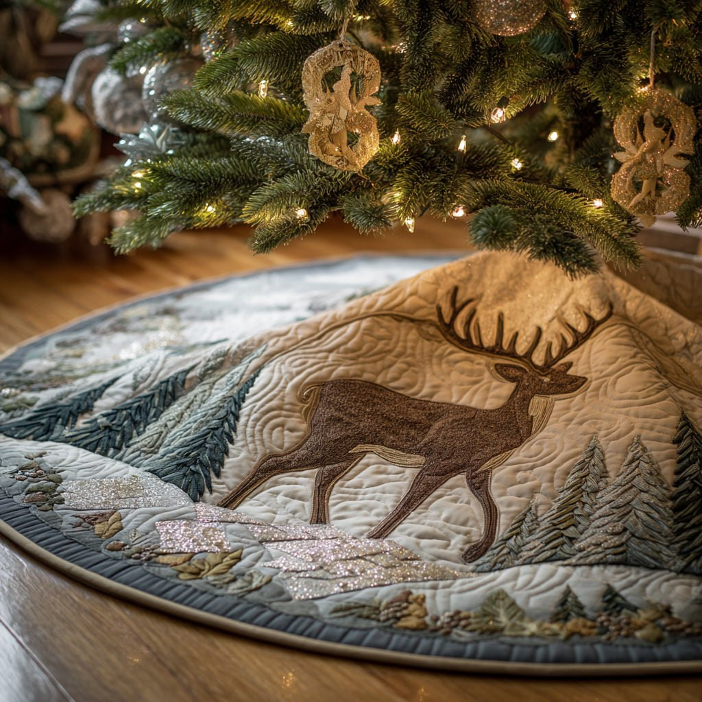 Mountain Deer Christmas Tree Skirt - Made to Order TREEK101