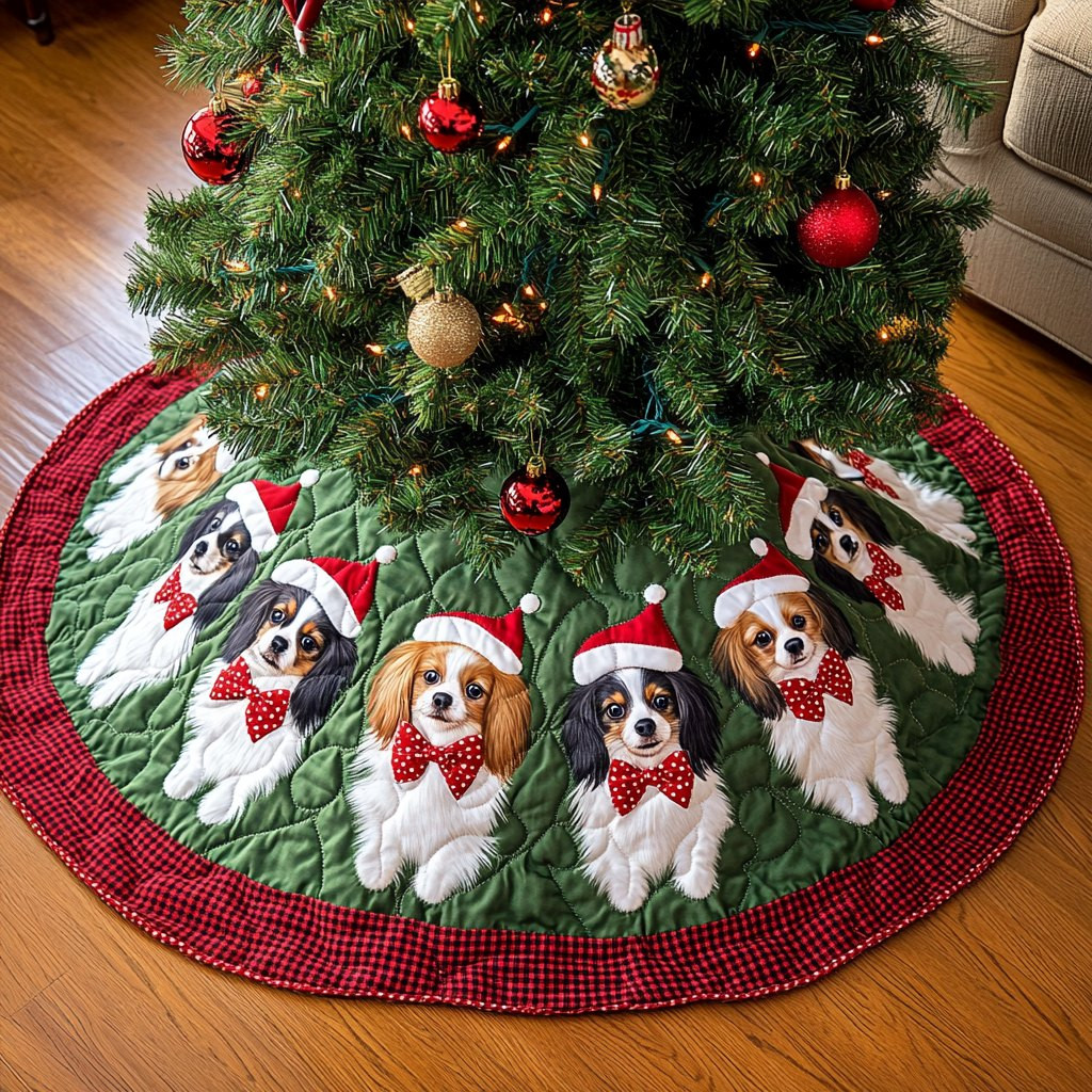 Papillon Noel Night Christmas Tree Skirt - Made to Order TREEK101