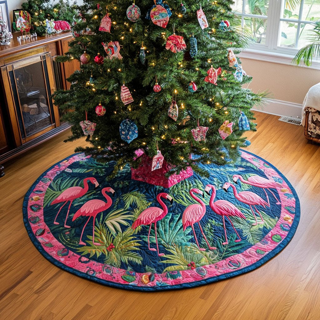 Pink Tropics Christmas Tree Skirt - Made to Order TREEK101