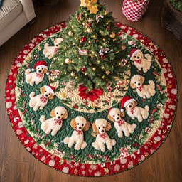 Poodle Holiday Joy Christmas Tree Skirt - Made to Order TREEK101