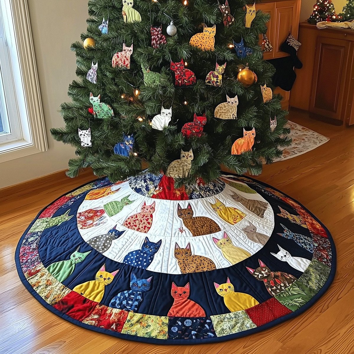 Purrfect Christmas Tree Skirt - Made to Order TREEK101