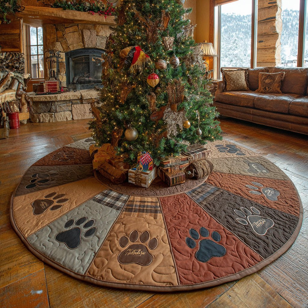 Pawprint Cheer Christmas Tree Skirt - Made to Order TREEK101