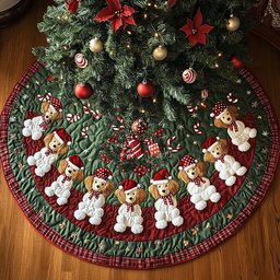 Poodle Holiday Spirit Christmas Tree Skirt - Made to Order TREEK101