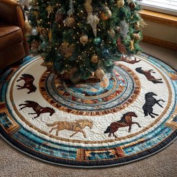 Prairie Run Christmas Tree Skirt - Made to Order TREEK101