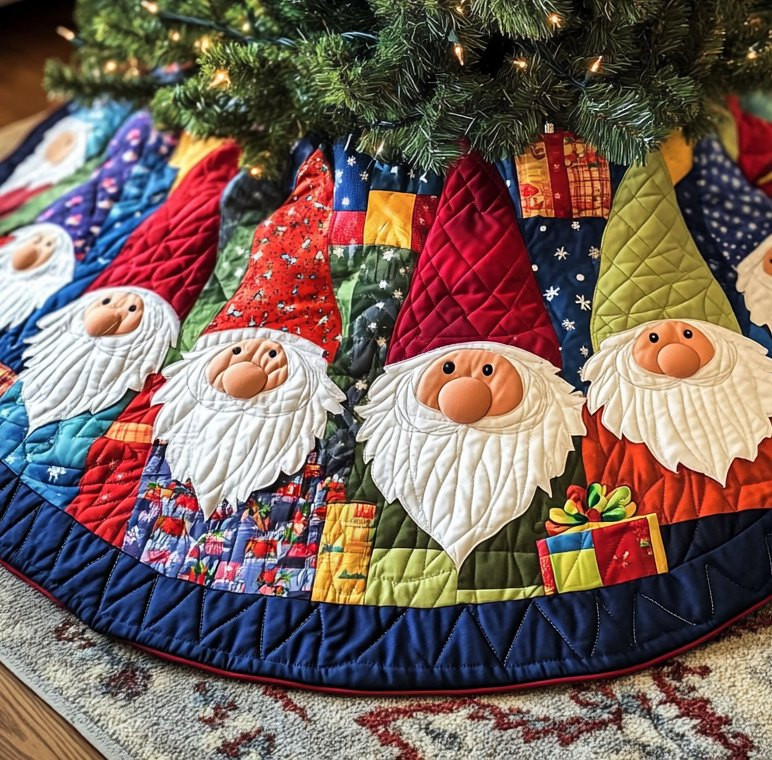 Nordic Gnomes Christmas Tree Skirt - Made to Order TREEK101