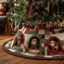 Dachshunds in the Patch Burrows Christmas Tree Skirt - Made to Order TREEK101