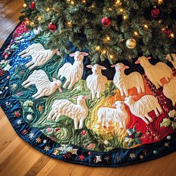 Pastoral Charm Christmas Tree Skirt - Made to Order TREEK101