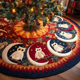 Moonlit Guardian Christmas Tree Skirt - Made to Order TREEK101