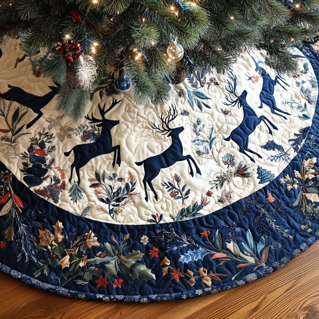 Reindeer Reverie Christmas Tree Skirt - Made to Order TREEK101