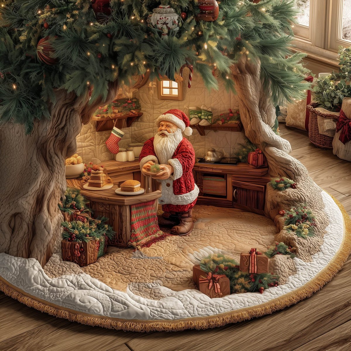 Santa's Cookie Pantry Christmas Tree Skirt - Made to Order TREEK101