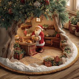 Santa's Cookie Pantry Christmas Tree Skirt - Made to Order TREEK101