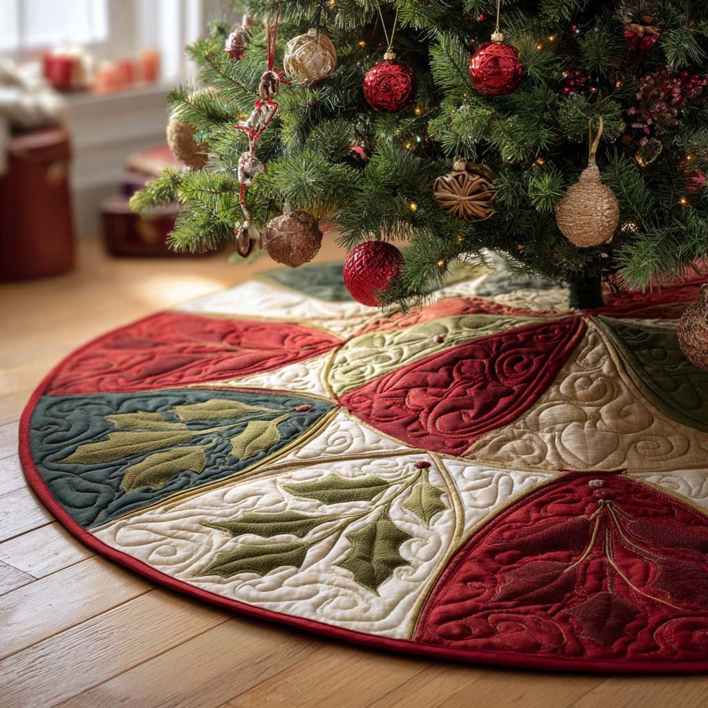 Merry Glow Circle Christmas Tree Skirt - Made to Order TREEK101