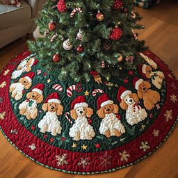 Poodle Christmas Charm Christmas Tree Skirt - Made to Order TREEK101