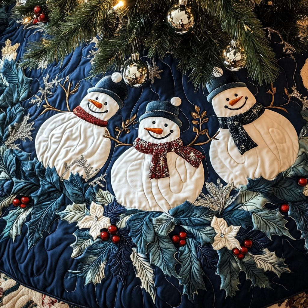 Merry Snow Christmas Tree Skirt - Made to Order TREEK101