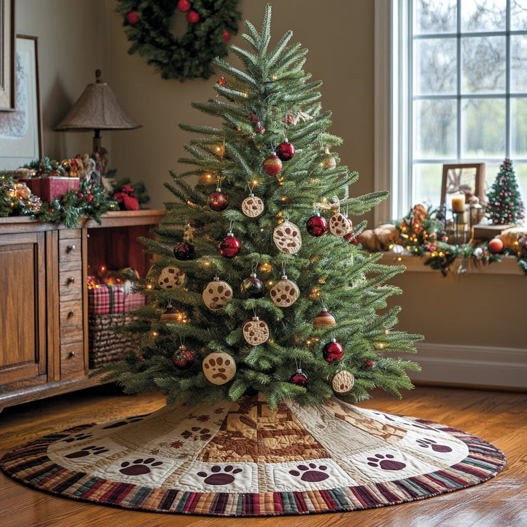 Paws of Christmas Tree Skirt - Made to Order TREEK101
