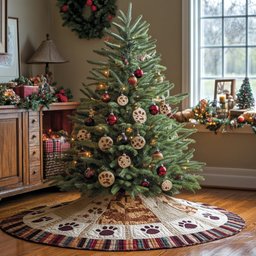 Paws of Christmas Tree Skirt - Made to Order TREEK101