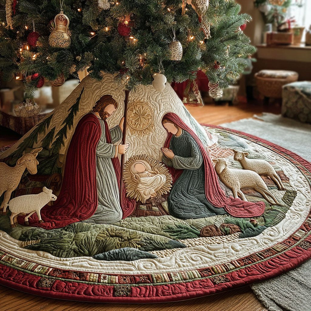 Manger Glory Christmas Tree Skirt - Made to Order TREEK101