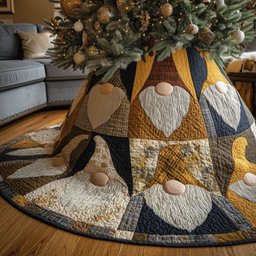 Honey Gnome Panel Wheel Christmas Tree Skirt - Made to Order TREEK101