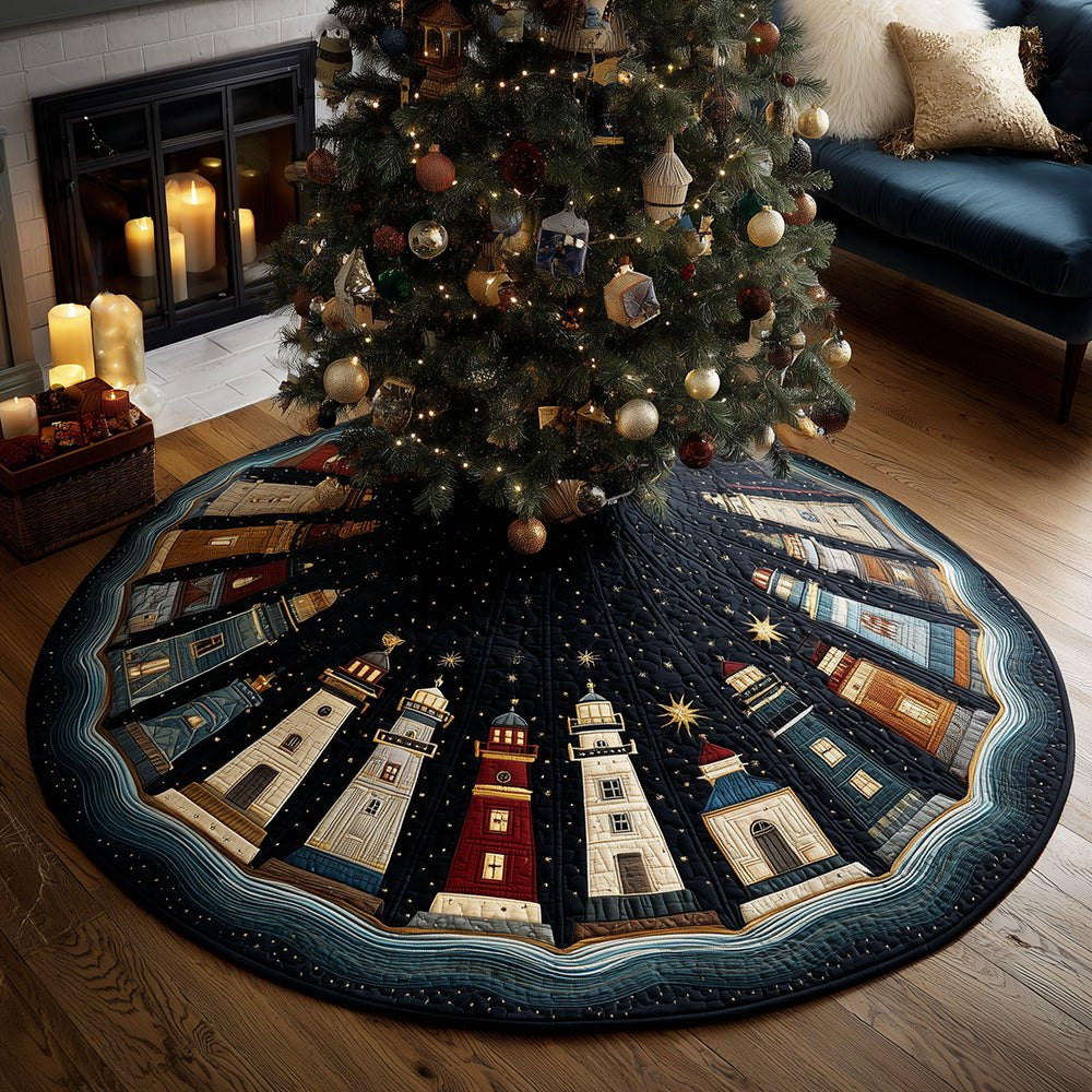 Lighthouse Night Wonder Christmas Tree Skirt - Made to Order TREEK101