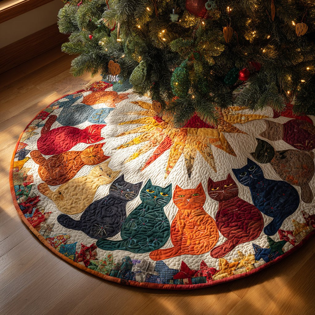 Radiant Cat Christmas Tree Skirt - Made to Order TREEK101