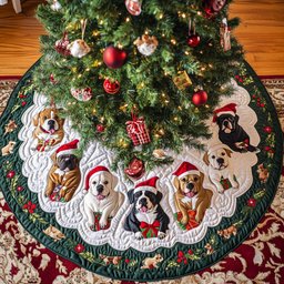 Pitbull Holiday Spirit Christmas Tree Skirt - Made to Order TREEK101