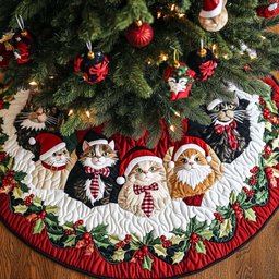Merry Meows Christmas Tree Skirt - Made to Order TREEK101
