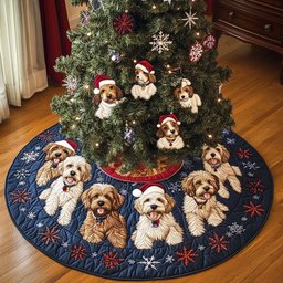 Labradoodle Charm Christmas Tree Skirt - Made to Order TREEK101