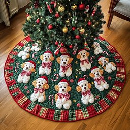 Poodle Christmas Joy Christmas Tree Skirt - Made to Order TREEK101