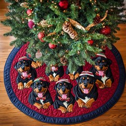 Rottweiler Noel Christmas Tree Skirt - Made to Order TREEK101