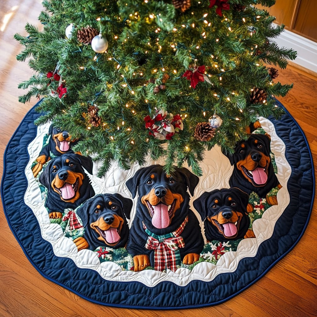 Rottweiler Christmas Charm Christmas Tree Skirt - Made to Order TREEK101