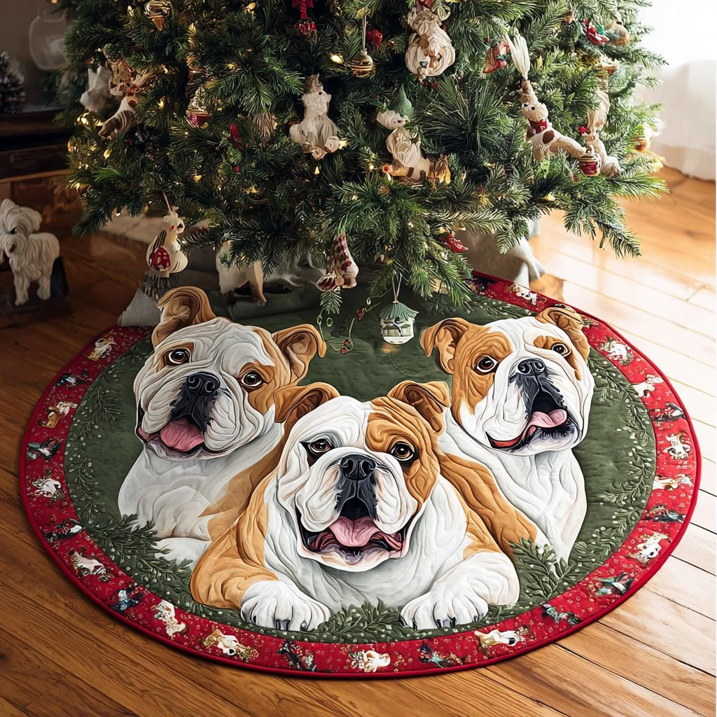Loyal Bulldog Christmas Tree Skirt - Made to Order TREEK101