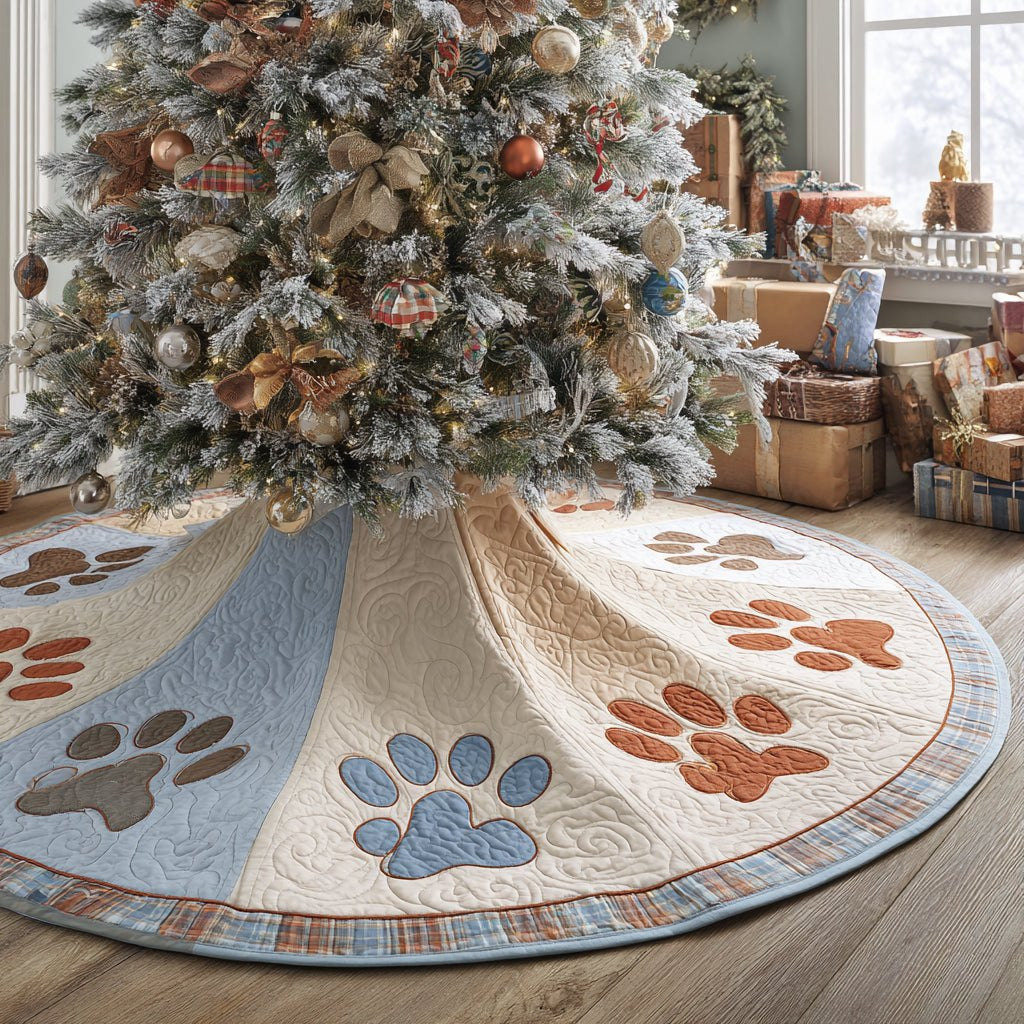 Merry Pawprints Christmas Tree Skirt - Made to Order TREEK101