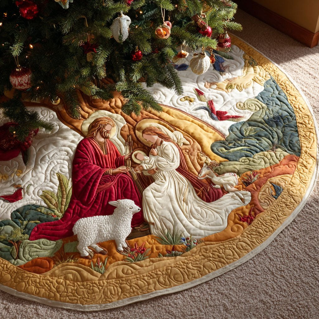 Sacred Family Christmas Tree Skirt - Made to Order TREEK101