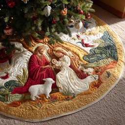 Sacred Family Christmas Tree Skirt - Made to Order TREEK101