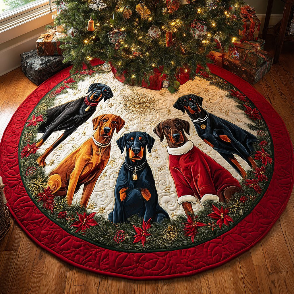 Santa Watchdog Christmas Tree Skirt - Made to Order TREEK101
