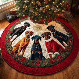 Santa Watchdog Christmas Tree Skirt - Made to Order TREEK101