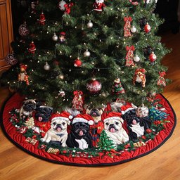 Jolly Bulldog Celebration Christmas Tree Skirt - Made to Order TREEK101