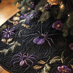 Amethyst Spiders and Golden Ivy Christmas Tree Skirt - Made to Order TREEK101