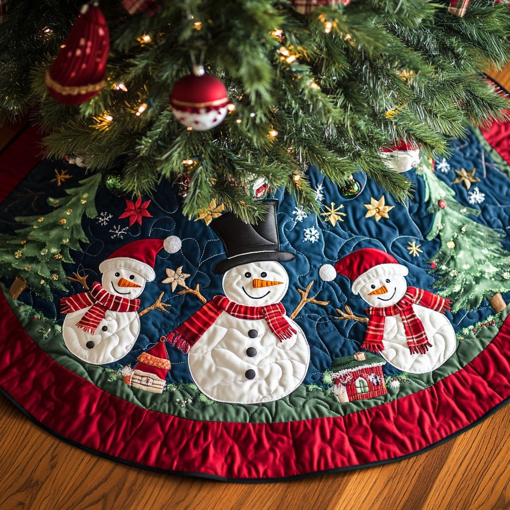 Joyful Yuletide Glow Christmas Tree Skirt - Made to Order TREEK101