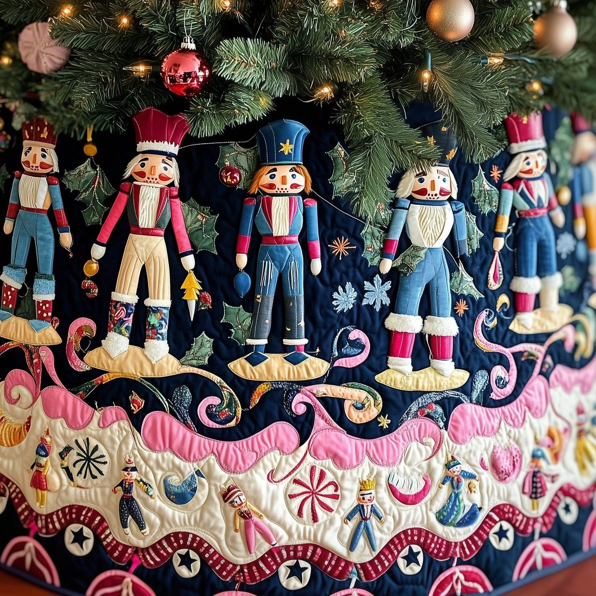 Pastel Nutcracker Parade Christmas Tree Skirt - Made to Order TREEK101