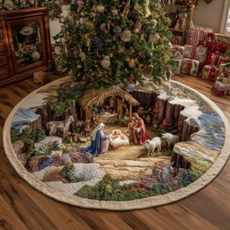 Nativity Valley Panorama Christmas Tree Skirt - Made to Order TREEK101
