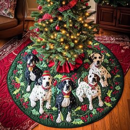 Jolly Great Dane Joy Christmas Tree Skirt - Made to Order TREEK101