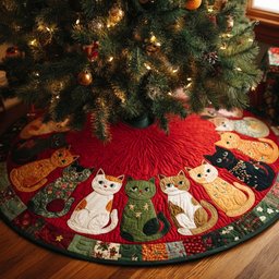 Jubilee Cat Christmas Tree Skirt - Made to Order TREEK101