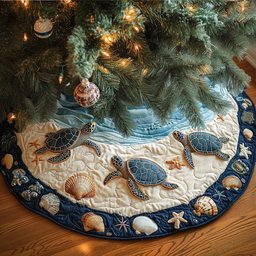 Island Turtle Christmas Tree Skirt - Made to Order TREEK101