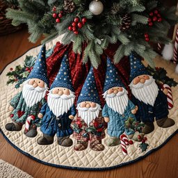 Gnome Cozy Christmas Tree Skirt - Made to Order TREEK101