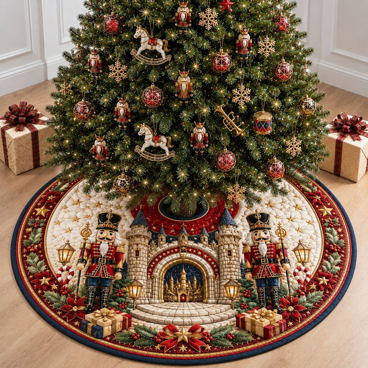 Royal Nutcracker Castle Entrance Christmas Tree Skirt - Made to Order TREEK101