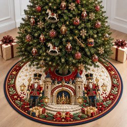 Royal Nutcracker Castle Entrance Christmas Tree Skirt - Made to Order TREEK101