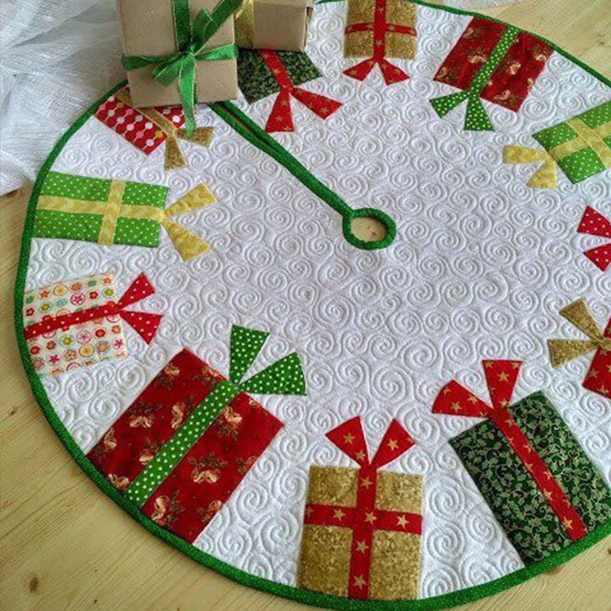 Gifts of Joy Christmas Tree Skirt - Made to Order TREEK101