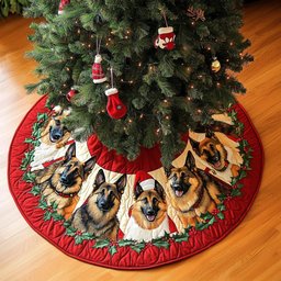 German Shepherd Xmas Joy Christmas Tree Skirt - Made to Order TREEK101